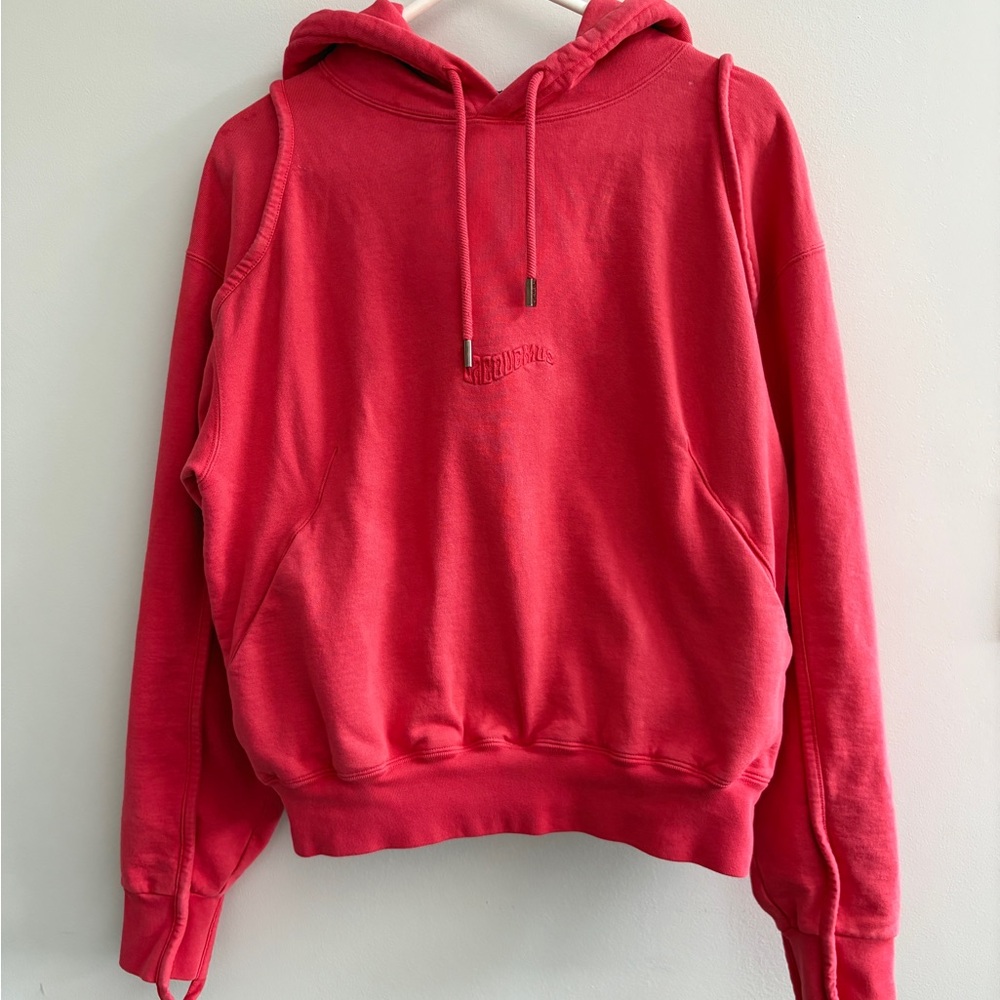 Jacquemus Vibrant Red Fleece Lined Hoodie Sweater